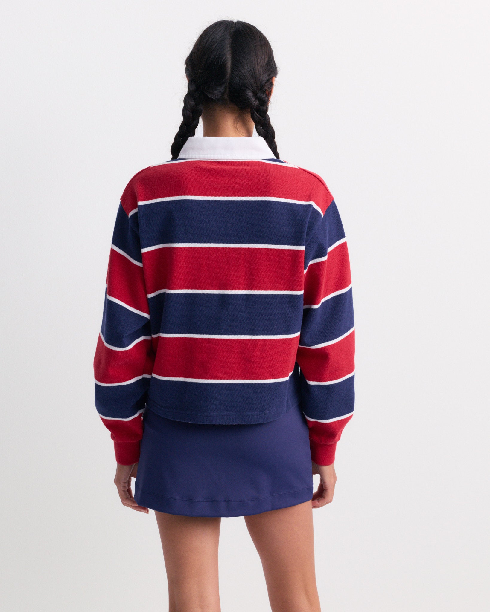 Azalee Serif Logo Tie Skirt - Dark Navy – Sporty & Rich