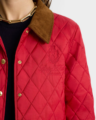 Vendome Quilted Jacket - Ruby/Light Tan