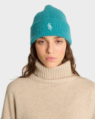 SRC Wool Beanie - Spring Green/White