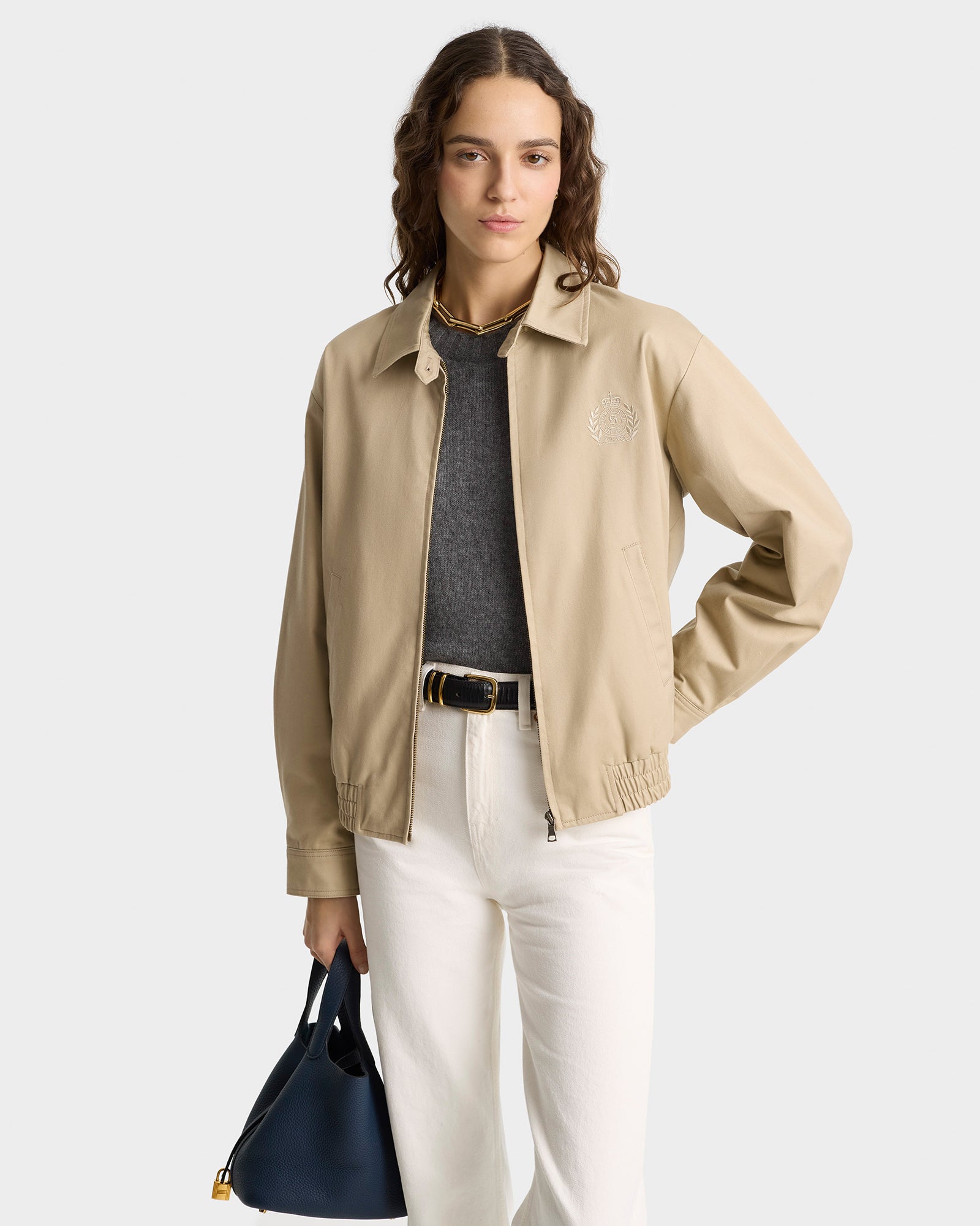 womens cream dress jacket Learke Embroidered Jacket in Cream
