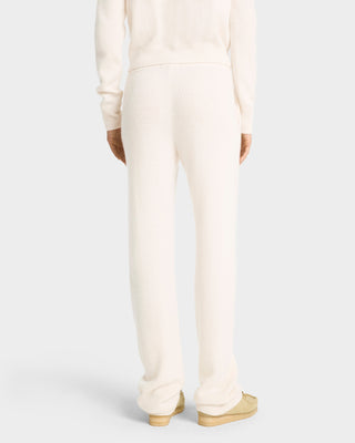 Vendome Script Cashmere Trousers - Cream/Navy