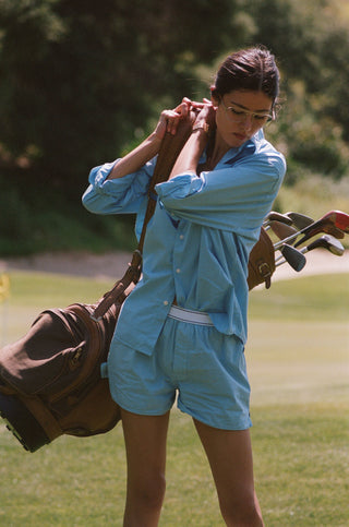 SRC Oversized Shirt - Sky Blue/White