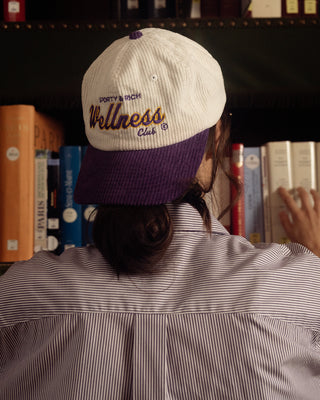 Wellness Club Corduroy Hat - White/Purple