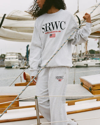 Nautical Embroidered Crewneck - Heather Gray
