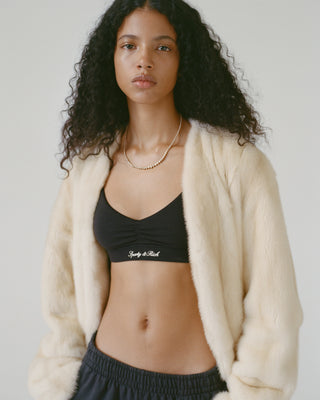 Signature Logo Mini Sports Bra - Black/White