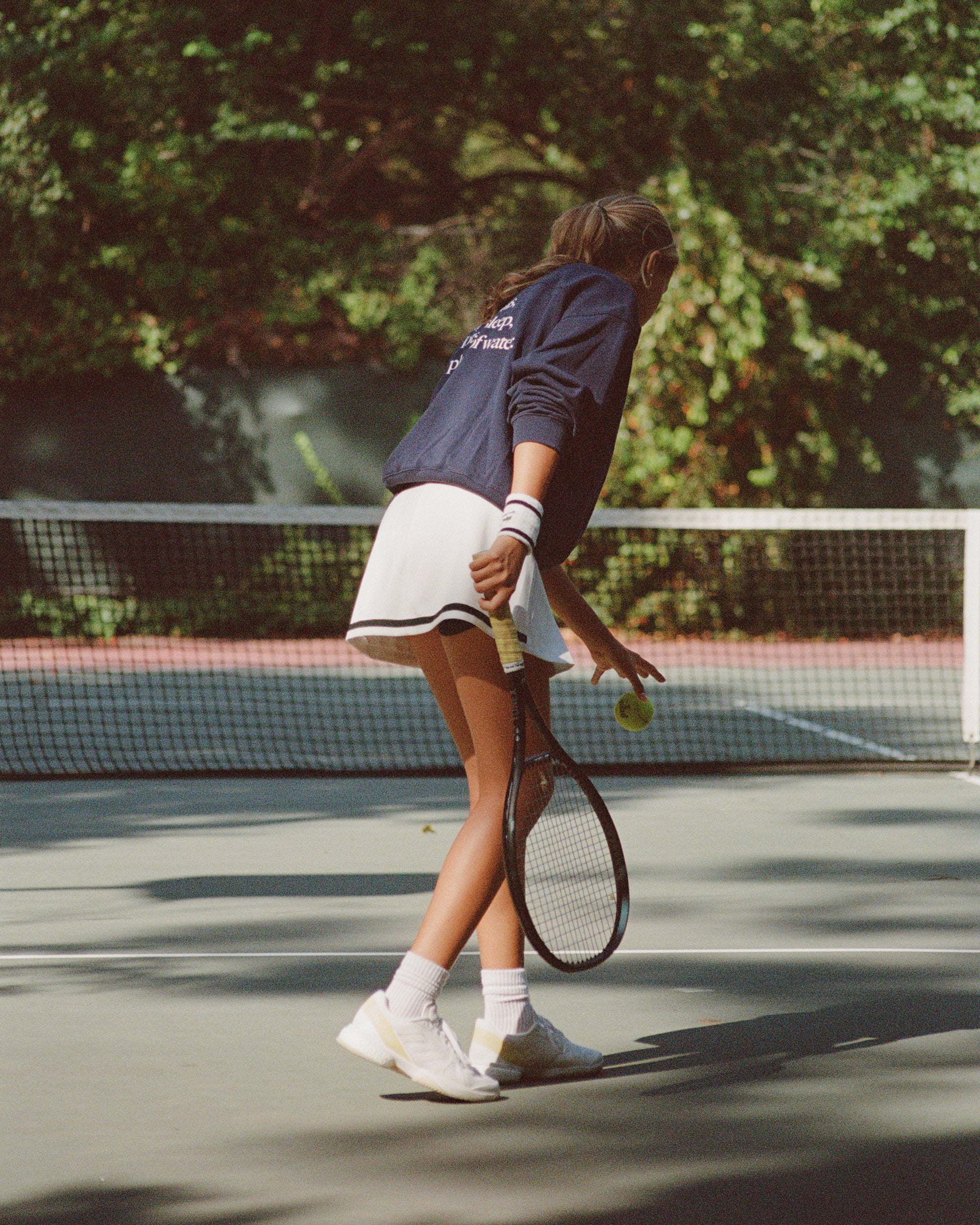 Play Tennis Quarter Zip - Navy/White – Sporty & Rich