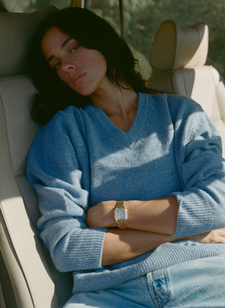 SRC Cashmere V-Neck Sweater - Colony Blue