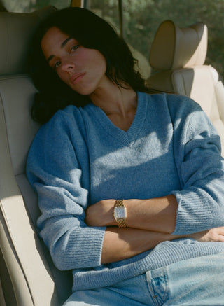 SRC Cashmere V-Neck Sweater - Colony Blue