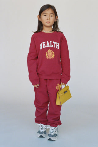 NY Health Crest Kids Crewneck - Merlot