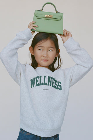 Wellness Ivy Kids Crewneck - Heather Gray/Forest