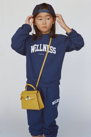 Wellness Ivy Kids Crewneck - Navy/White