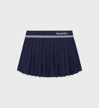 Abigail Pleated Skirt - Navy/Off White