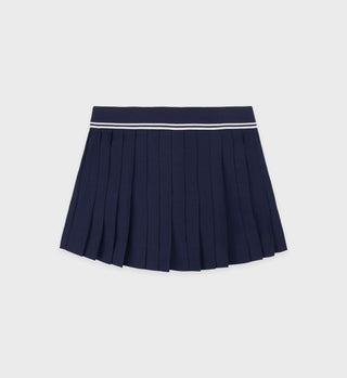 Abigail Pleated Skirt - Navy/Off White