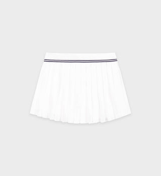 Abigail Pleated Skirt - Off White/Navy