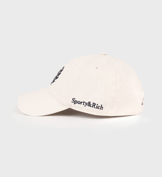 H&W Crest Hat - Cream/Navy