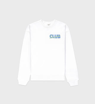 Agassi Crewneck - White/Washed Hydrangea