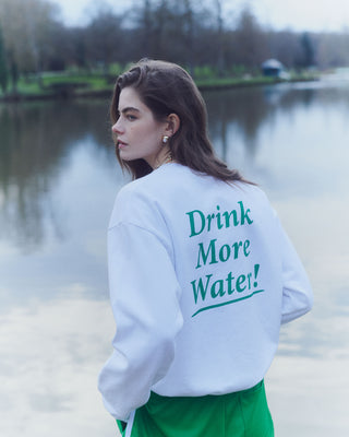 Drink More Water 크루넥 - 화이트/베르데