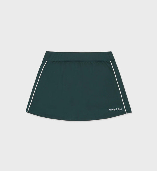 Classic Logo Court Skirt - Forest/White – Sporty & Rich