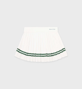 Classic Logo Pleated Skirt - Off White/Merlot – Sporty & Rich