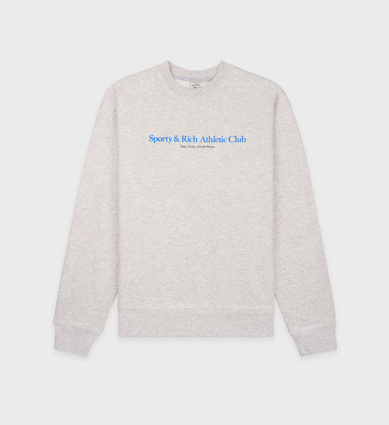 Athletic Club Crewneck - Heather Gray/Ocean – Sporty & Rich