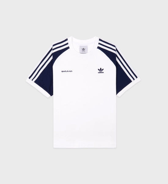 Adidas Two Tone Ringer Tee - White/Navy