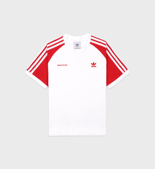 Adidas Two Tone Ringer Tee - White/Sports Red
