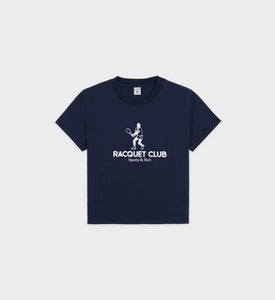 Racquet Club Kids T-Shirt - Navy/White