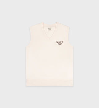 Bardot V-Neck Vest - Cream/Chocolate