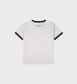 Be Nice Kids Ringer Tee - Heather Gray/Navy