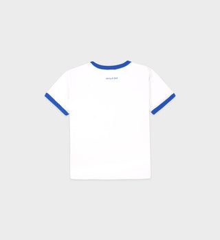 Tee-shirt ringer Be Nice Kids - Blanc/Bleu Paris