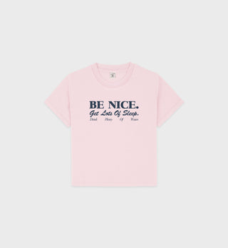 Be Nice Kids T-Shirt - Pink Dolphin/Navy