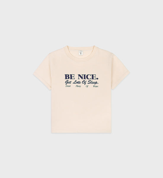 Be Nice Kids T-Shirt - Cream/Navy