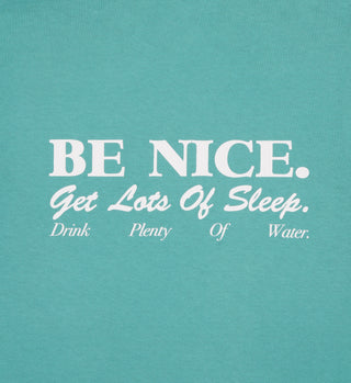Be Nice T-Shirt - Faded Teal/White