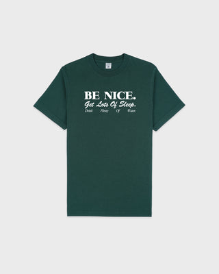 Be Nice T-Shirt - Forest/White