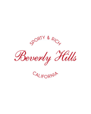 Logo of Sporty & Rich Beverly Hills California on a white background
