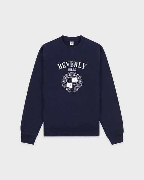 BH Crest Crewneck - Navy/White