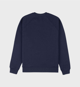 Beverly Hills Crest Soft Crewneck - Navy/White