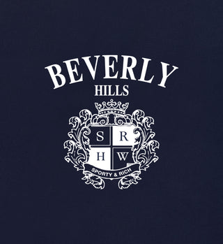 Beverly Hills Crest Soft Crewneck - Navy/White