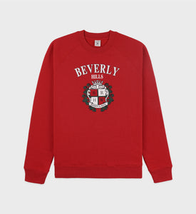 Beverly Hills Crest Soft Crewneck - Ruby