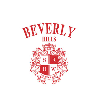 Beverly Hills Crest Soft Ringer Tee - White/Ruby