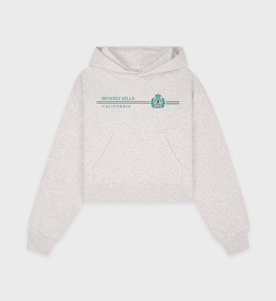 Beverly Hills Horizon Soft Cropped Hoodie - Heather Gray