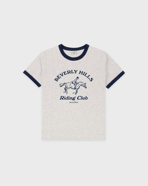 BH Riding Club Ringer Tee - Heather Gray/Dark Navy