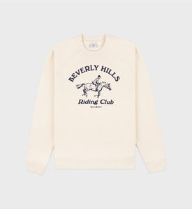 Beverly Hills Riding Club Soft Crewneck - Cream/Navy