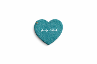 Heart Mirror - Blue Glitter