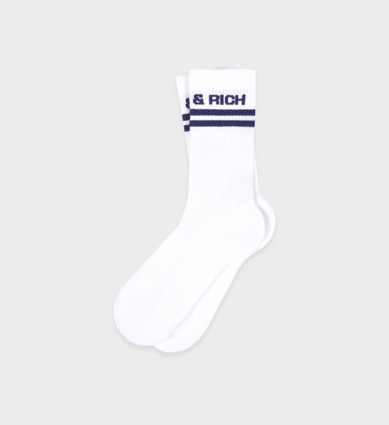 Bold Logo Socks - White/Navy