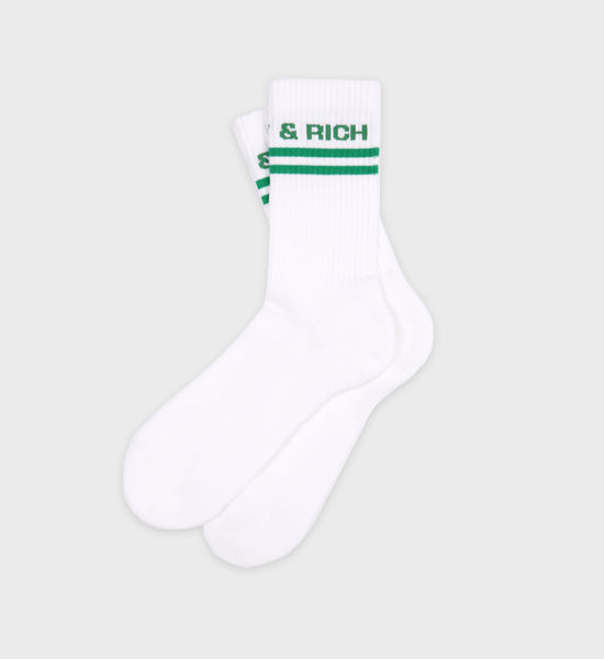 Bold Logo Socks - White/Verde