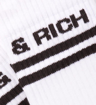 Bold Logo Socks - White/Chocolate