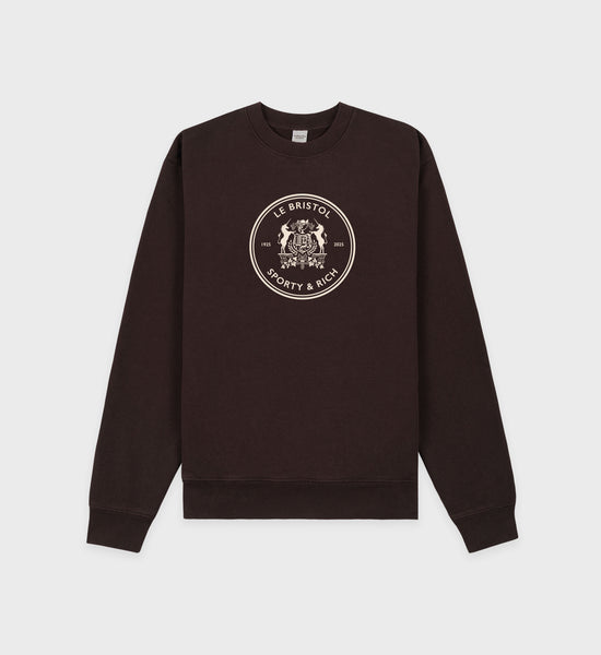 Bristol Crest 100th Crewneck - Chocolate/Cream