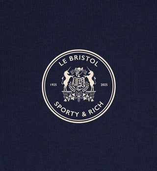 Hoodie cropped zippé Bristol Crest 100th - Marine/Crème