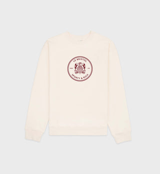 Bristol Crest Crewneck - Cream/Merlot